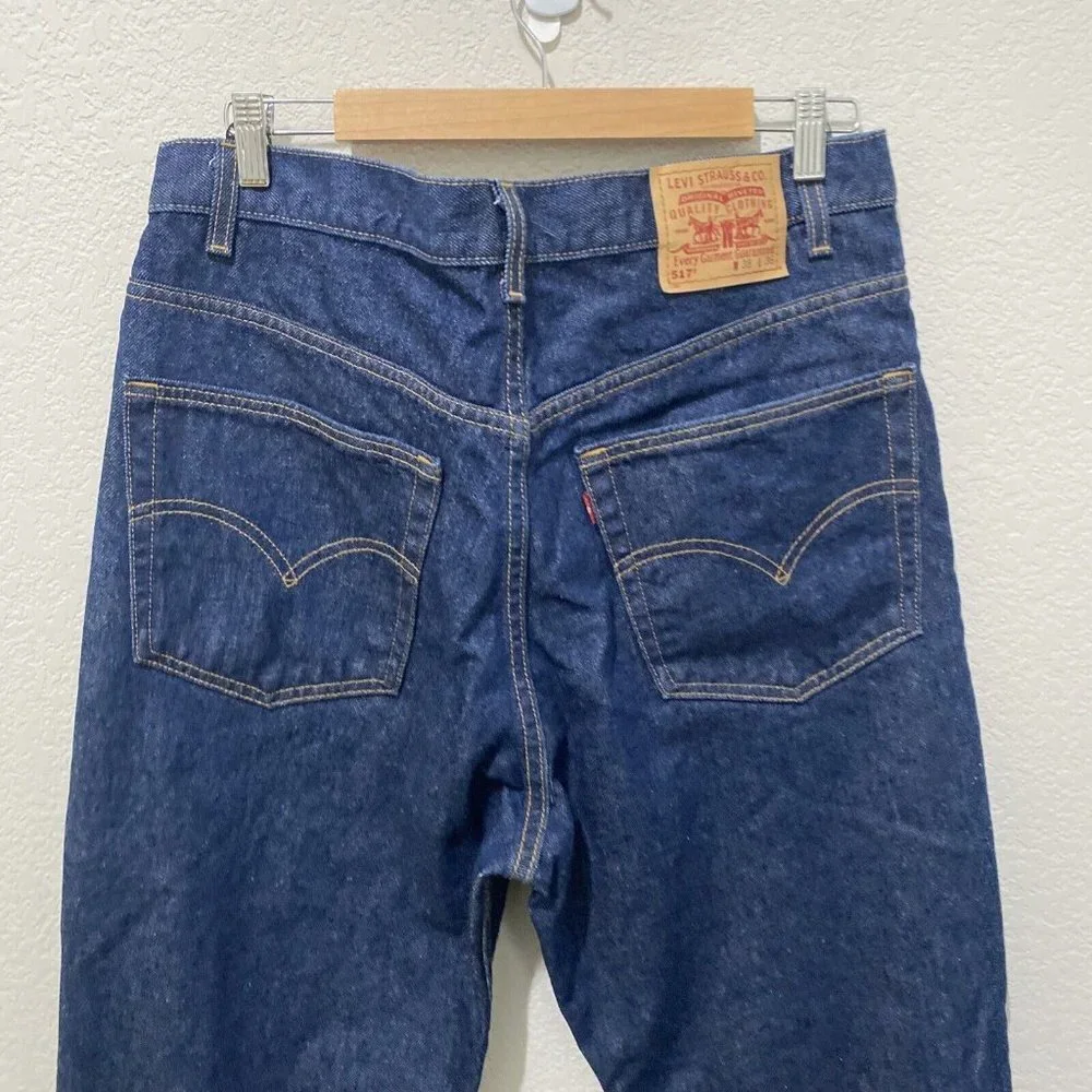 Levi's 517 Blue Jeans Dark Wash Size 38 x 36 Blue Made in USA Boot Cut Vintage